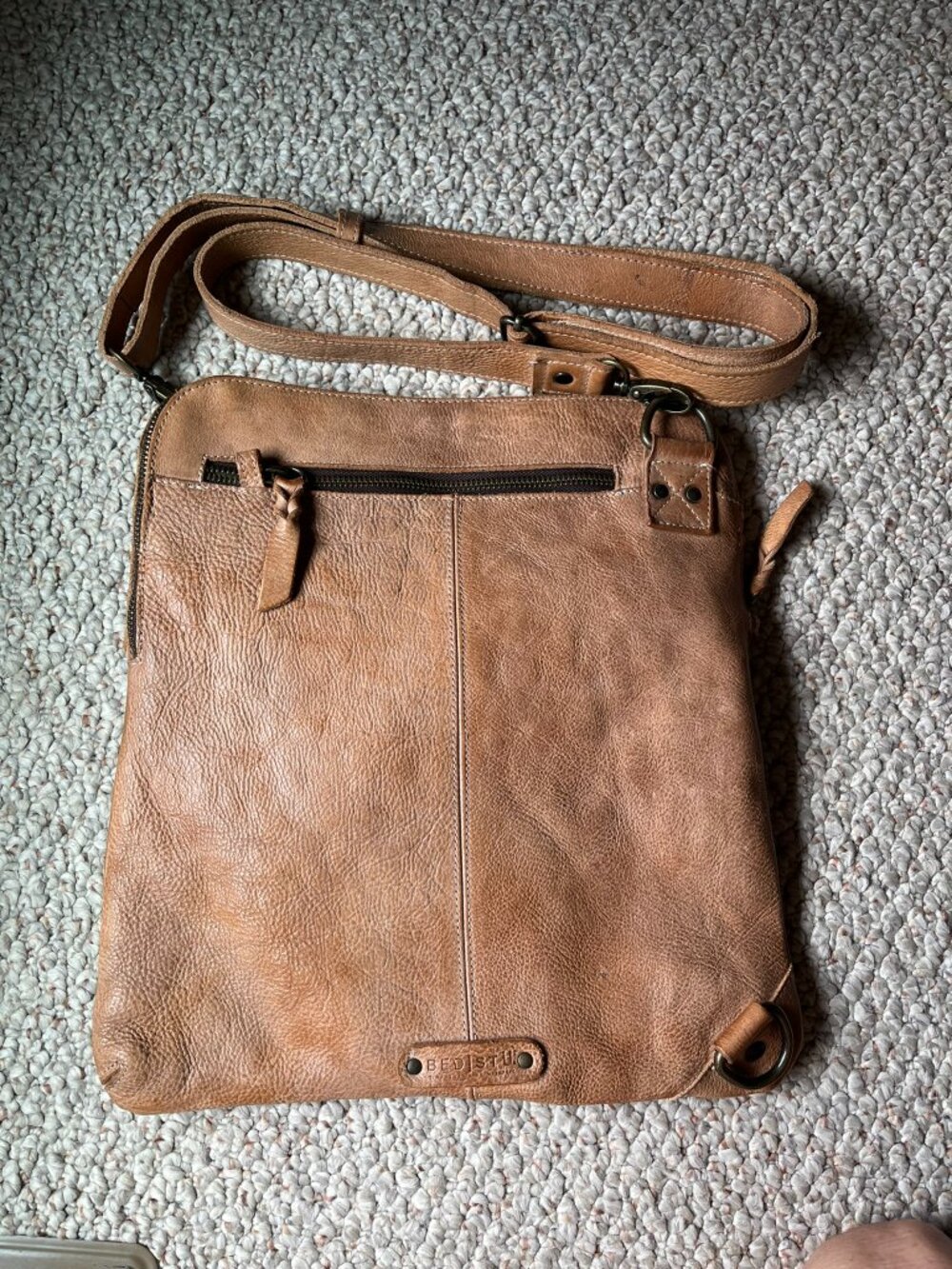Bed Stu AIKEN Leather Crossbody Convertible Bag Tan OATS DD, Good Condition - Picture 2 of 16
